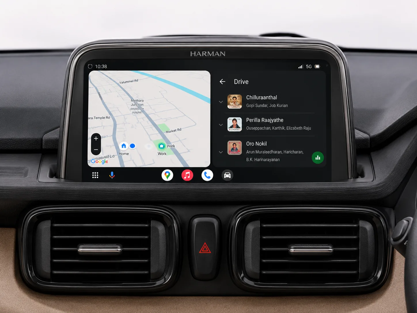 Gravity Music on Android Auto in-car display
